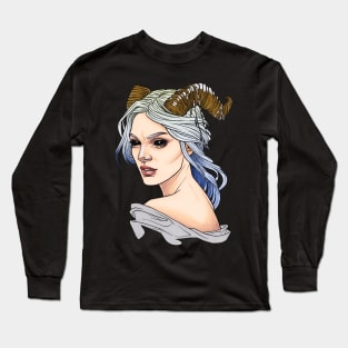 Girl with Gold Horn Long Sleeve T-Shirt